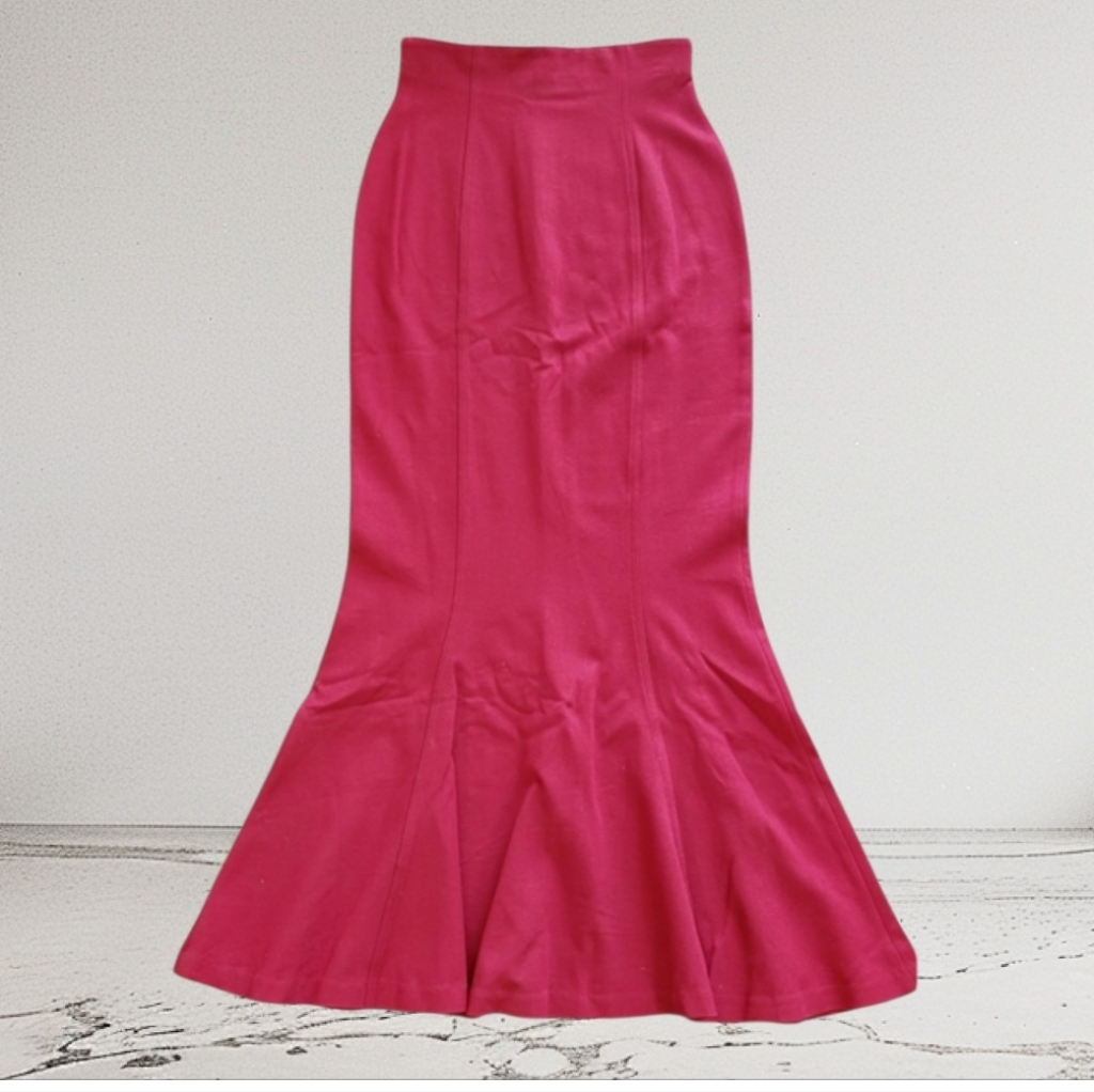 Nwt Ponte Knit Tulip Maxi Shaping Skirt Red Shape Fx 8